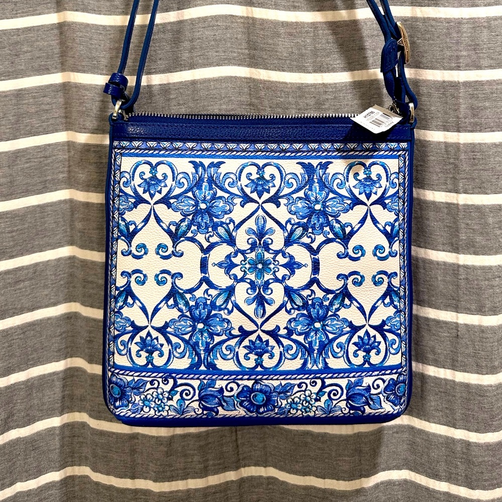 Brighton Florabella Messenger purse NWT + dust cover, blue leather